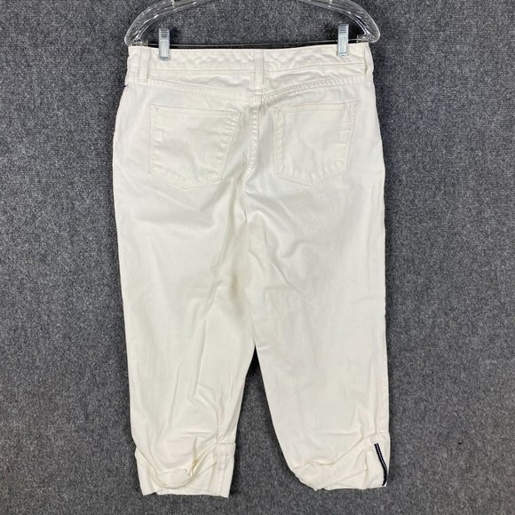 LL Bean Jeans Women's Size 8 Regular Favorite Crop White Cotton Mid Rise - Picture 6 of 7